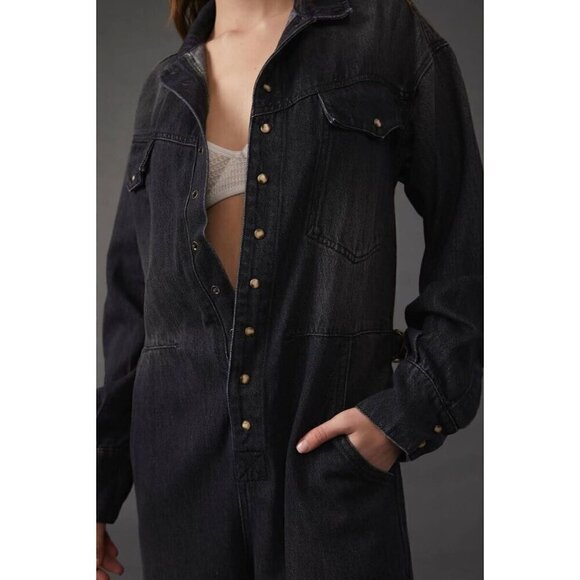FREE PEOPLE x Care FP Townes Jumpsuit in Wash Black Size X-Small - Picture 2 of 13